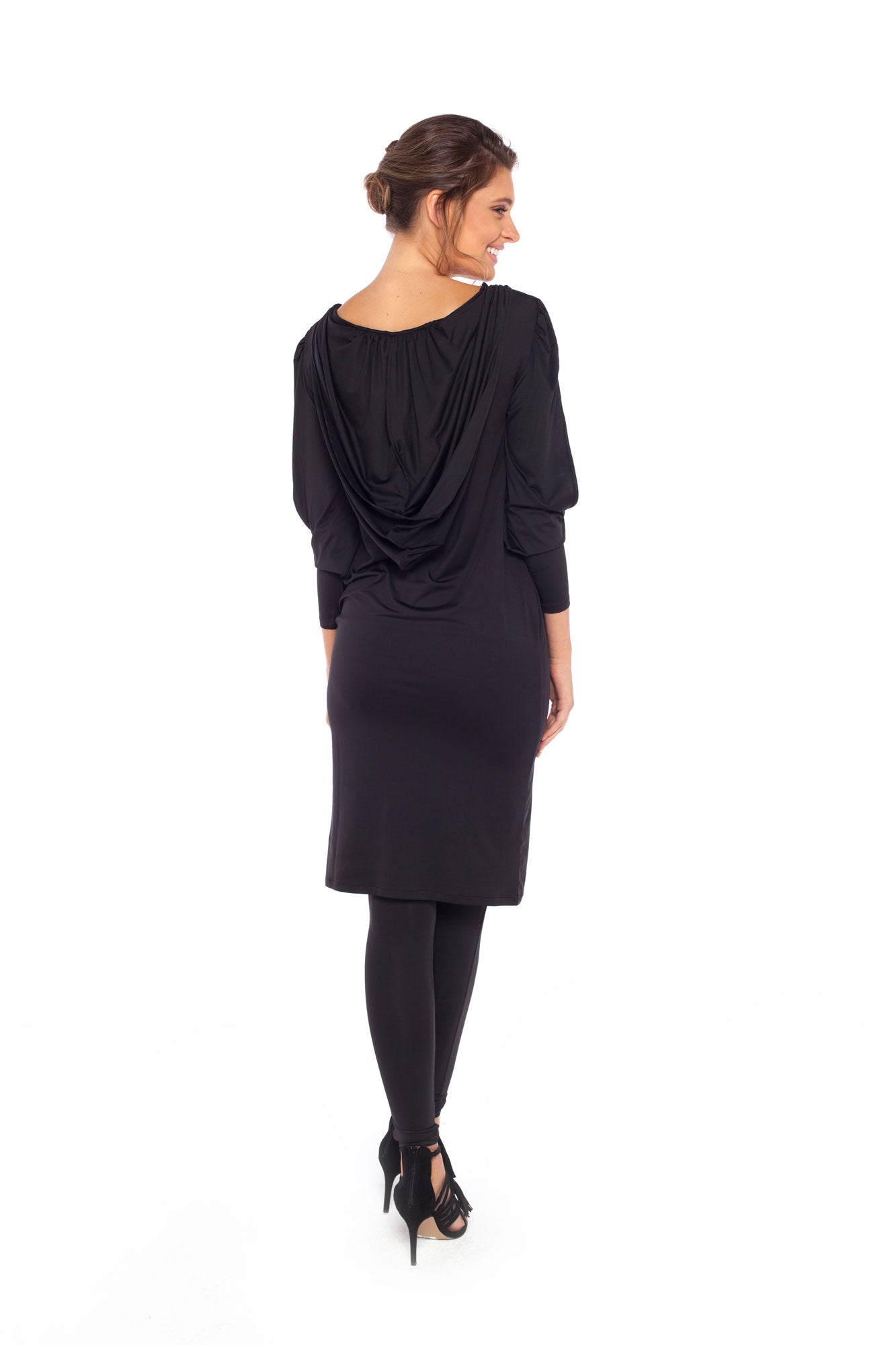 Hooded Dress in Black