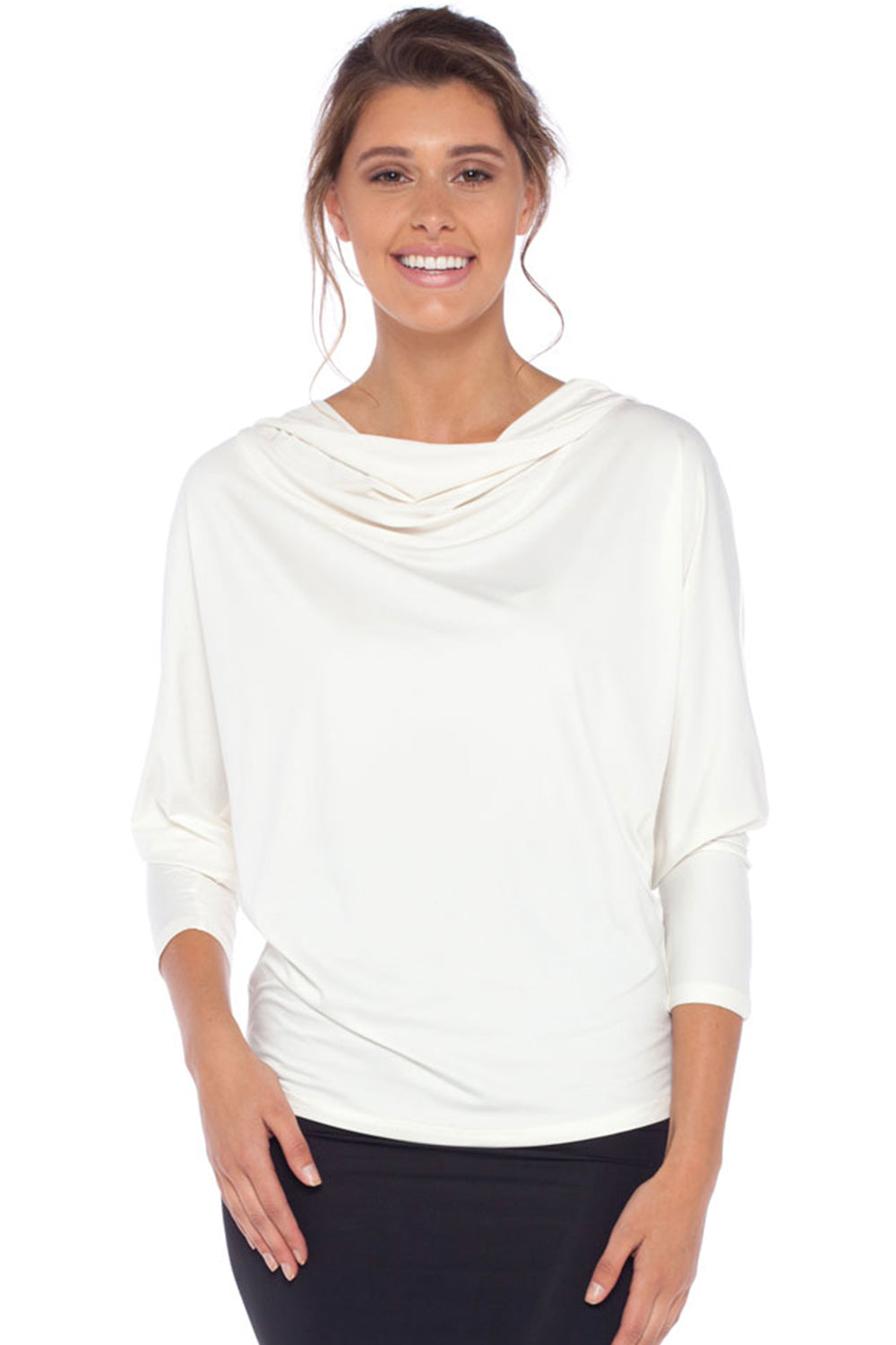 Batwing Hooded Top in Ivory