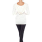 Shawl-Collared Hooded Tunic in Ivory
