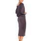 Luxury leisurewear, a Batwing Hooded Top worn with a tube skirt in black