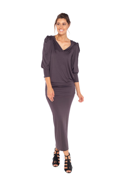 Shawl-Collared Hooded Tunic in Urban Jungle